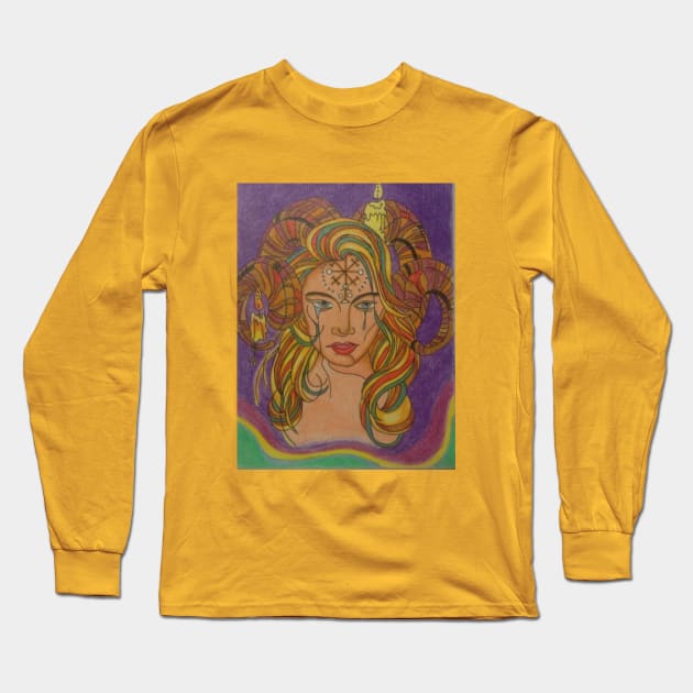 Power Girl Long Sleeve T-Shirt by ChaChaDivineArt